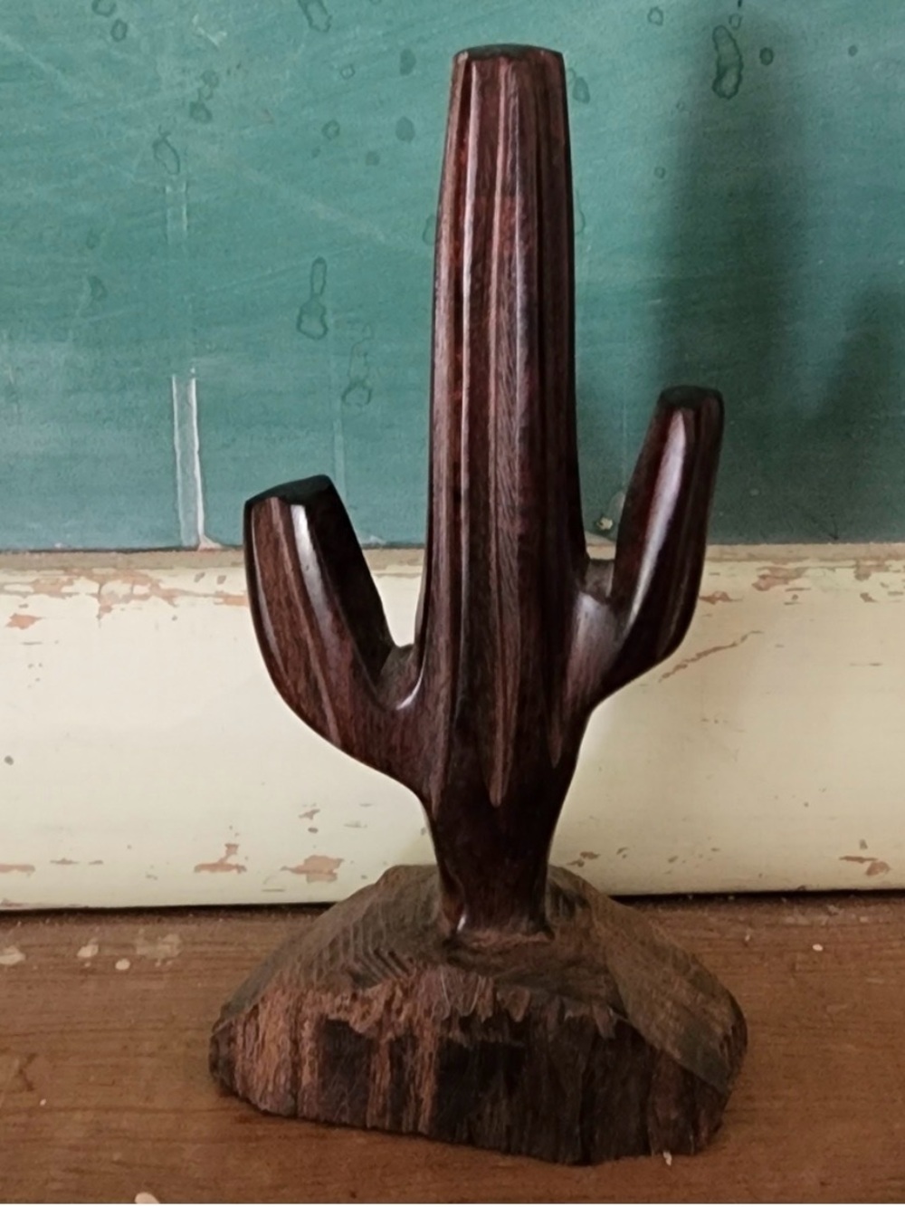 Vintage Ironwood Hand-Carved Cactus Sculpture